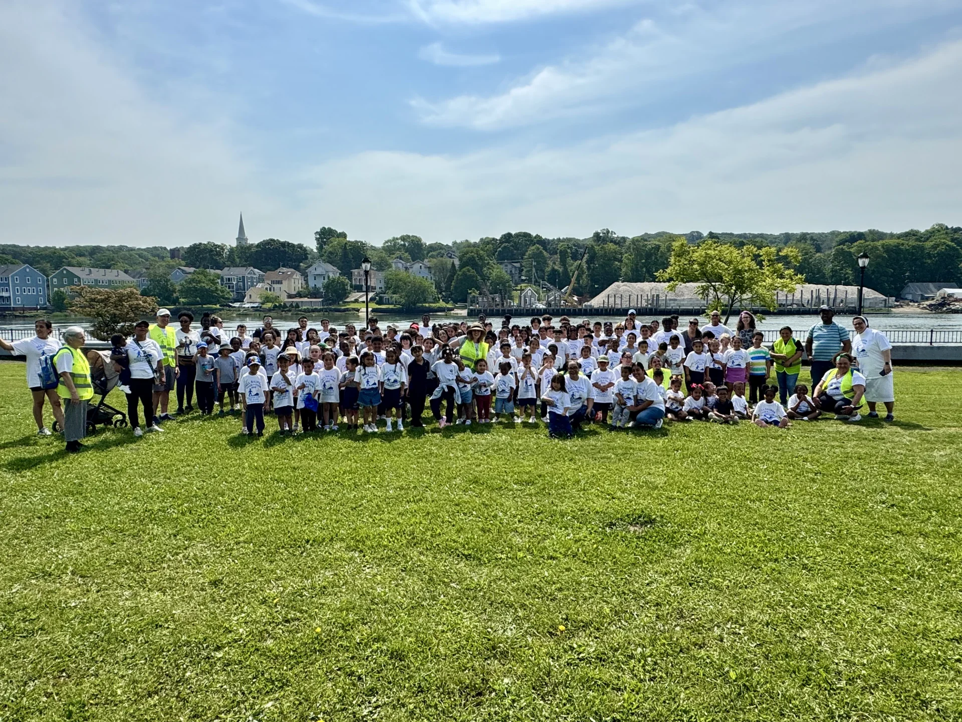 all school class photo from annual walk-a-thon